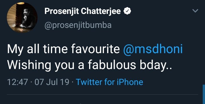 Prosenjit Chatterjee wishes!  #HappyBirthdayDhoni