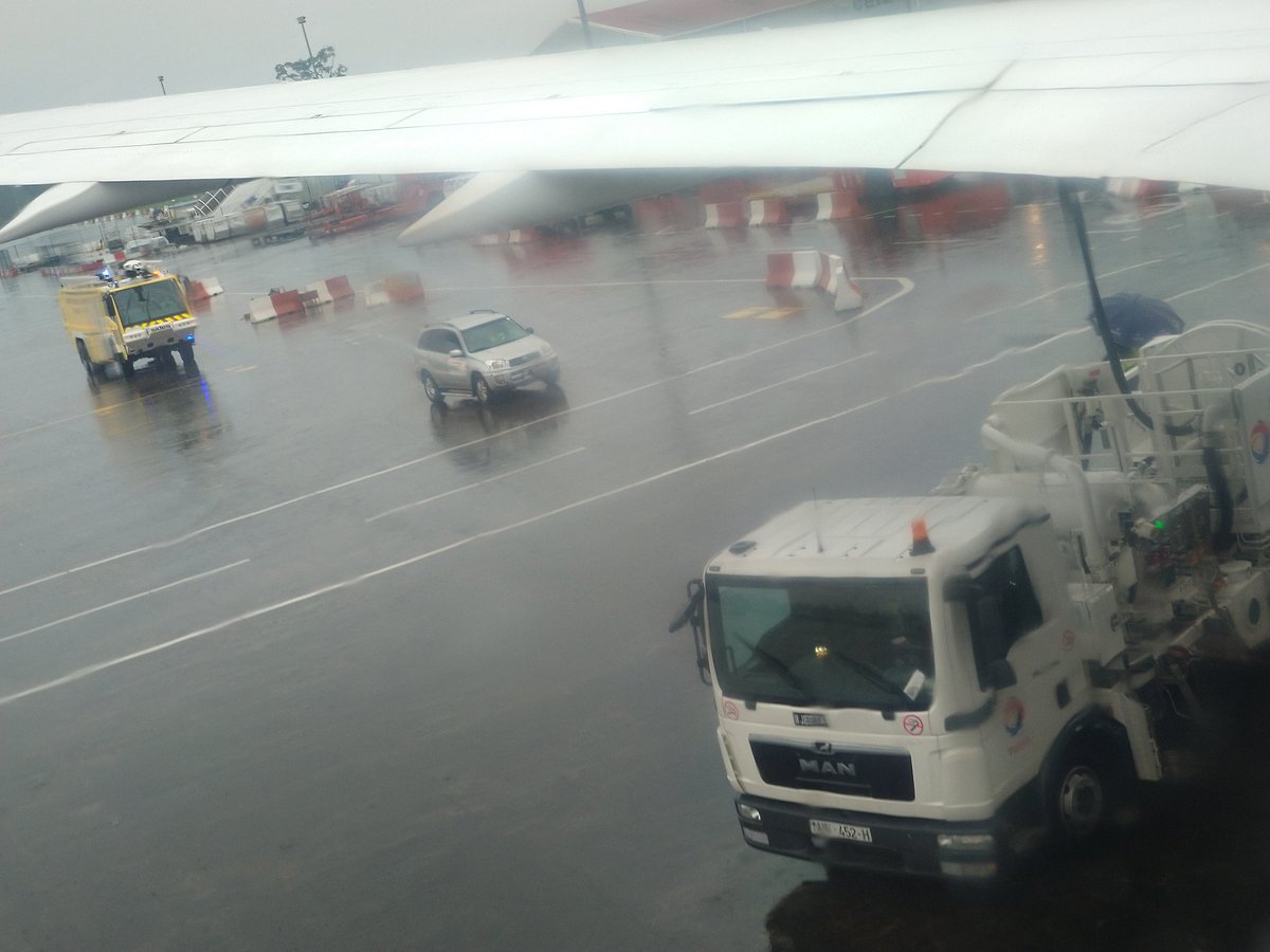 Slept in Addis, woke up boarded a flight to Malabo, where we refueled & set out for Douala.We landed in Douala & it was raining. I mean, it wasn't much of a big deal until we were about to disembark from the plane.That was when I knew that we're in an unfortunate situation.