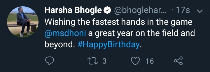 Bhogle wishes!  #HappyBirthdayDhoni