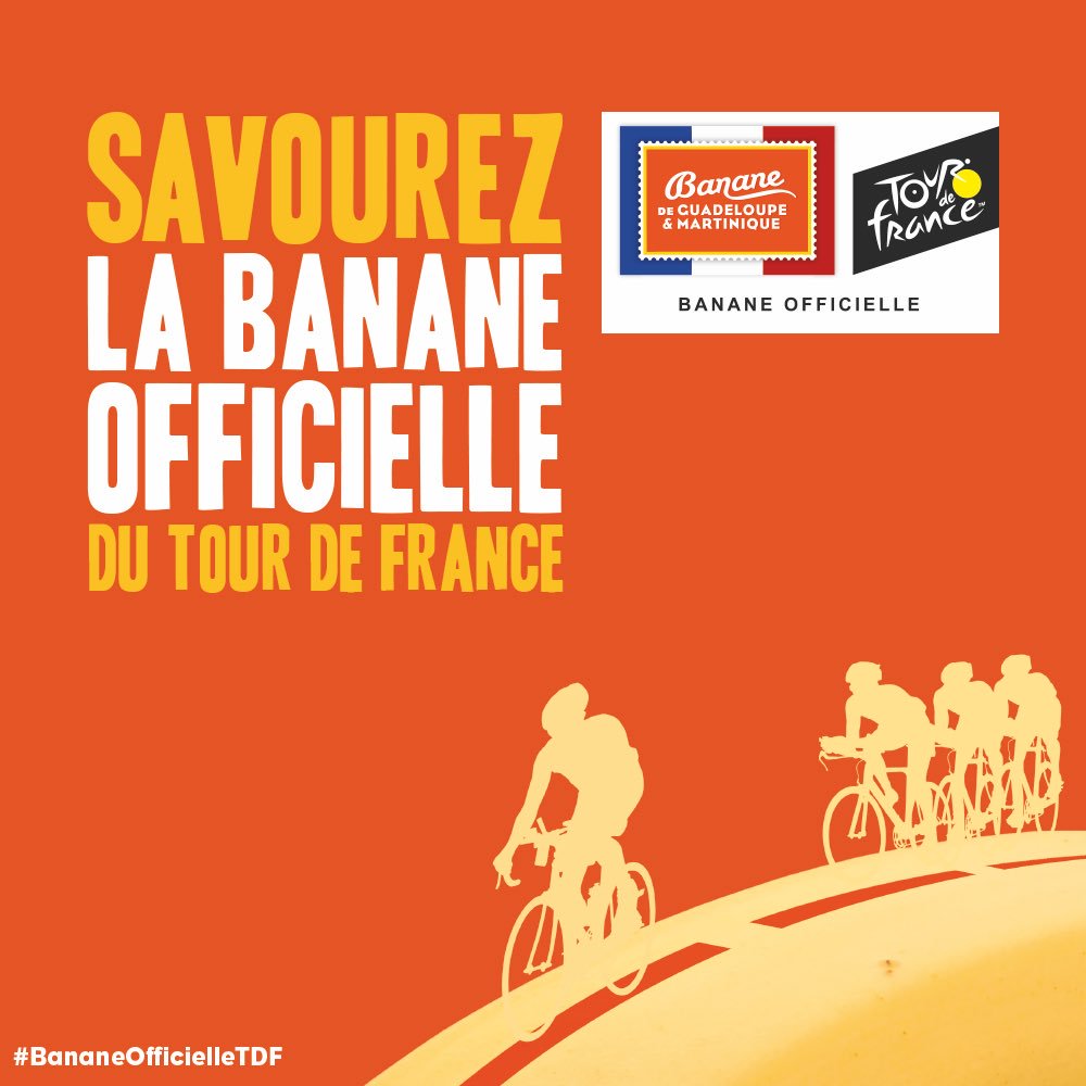 FruitvegEUROPE's tweet photo. 📢: Du 6 au 28 juillet, retrouvez la banane 🍌 🍌 🇪🇺 @LaBananeDurable sur la route du Tour de France🚲‼️

#BananeOfficielleTDF
#bananefrancaise🇫🇷
#bananeUE🇪🇺
#tdf2019

We ♥️ 🇪🇺 banana 🍌 🍌 🍌
#EnjoyEatingEU https://t.co/wtTJfgV0Wo