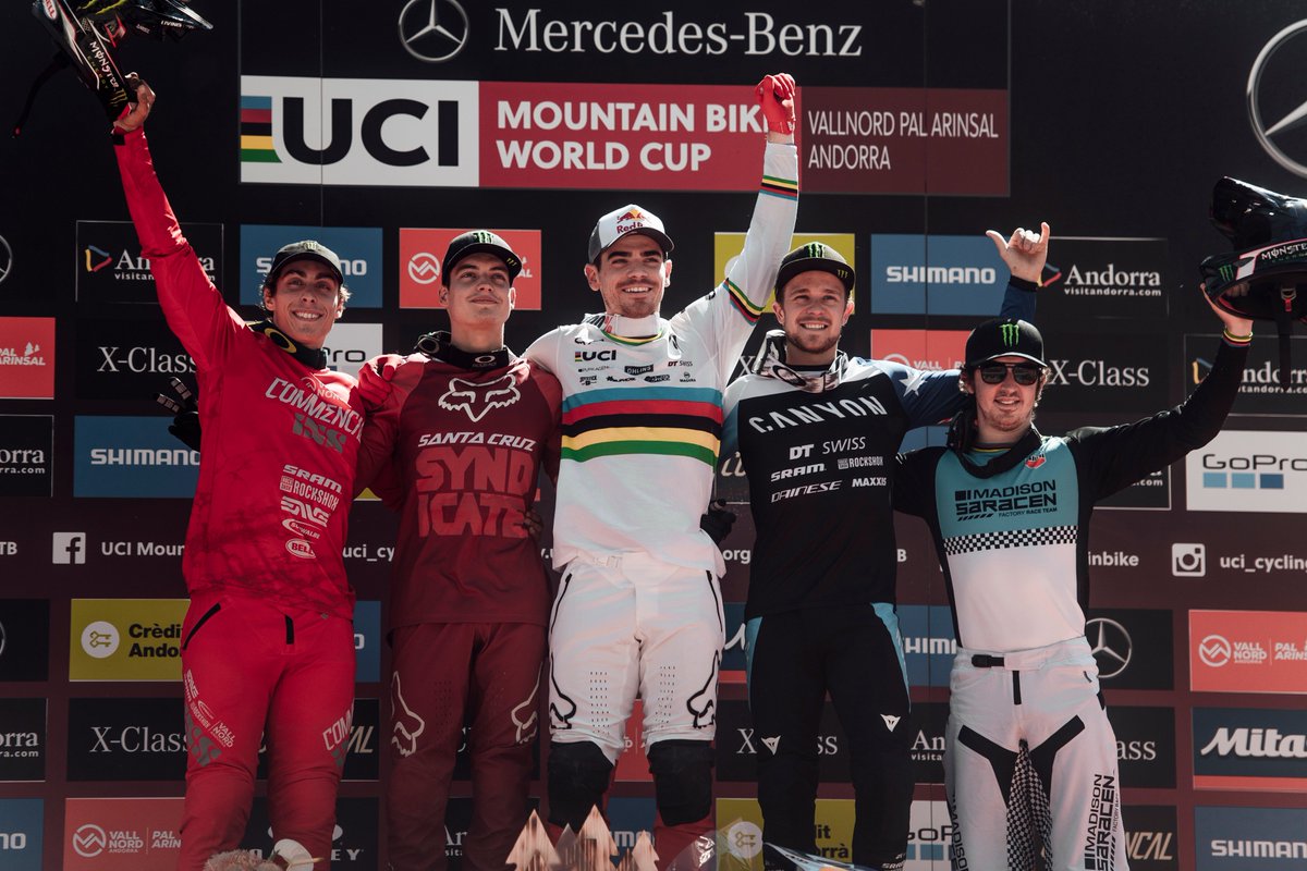 OutdoorSportCha's tweet photo. 🚵‍♂️  #LoicBruni take tight downhill victories in #Vallnord
Vallnord men's downhill result:
1. #LoïcBruni FRA 4:11.055
2. #LorisVergier FRA +0.423
3. #TroyBrosnan AUS +1.202
4. #AmauryPierron FRA +2.948
5. #DannyHart GBR +5.595
  @UCI_MTB @UCI_BMX_SX #cycling #MTB #UCI #UCIMTB https://t.co/OKGLOTmdSK