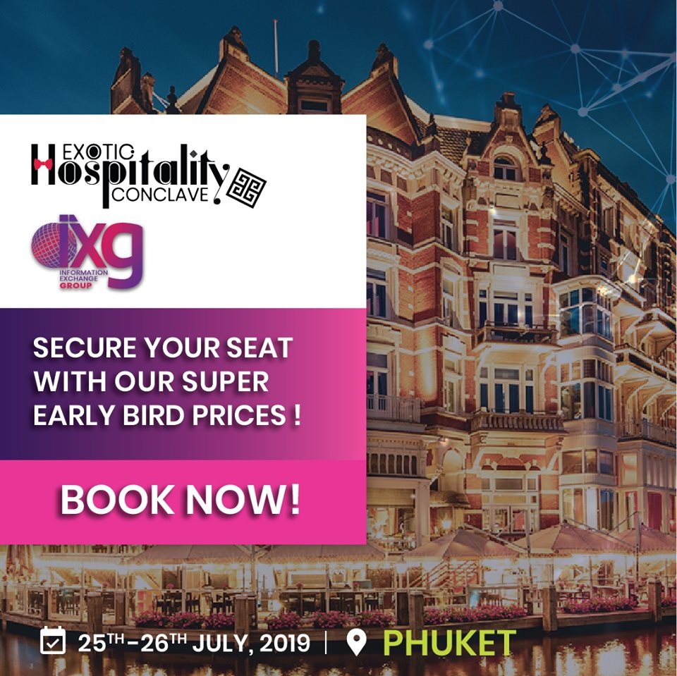 infoxg's tweet photo. Secure Your Seat
With Our Super Early Bird Prices
Book Now!
Exotic Hospitality Conclave 
July 25 -26 2019, Phuket

Click Here: https://t.co/LcmiscaCwE

.
.
#InfoXG #IXG #event #business #hosting #security #news #life #team #time #thankyou #free #Media #Sponsor https://t.co/pr8q2PmA5b