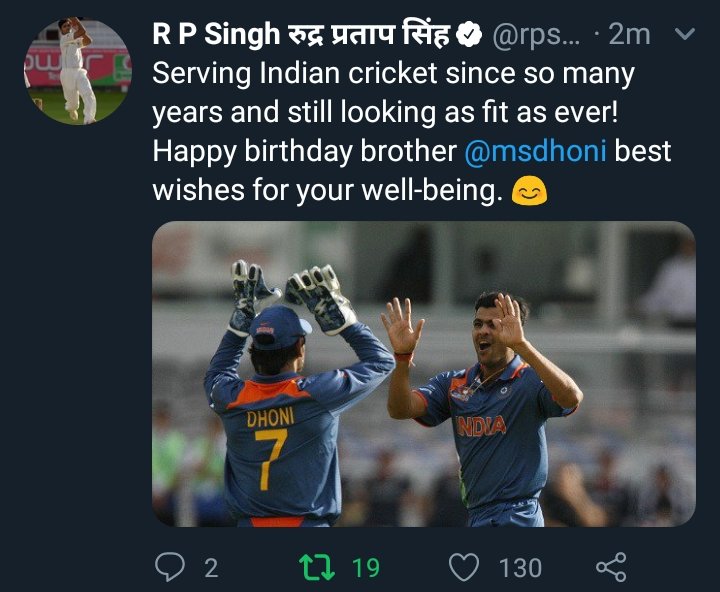 RP Singh wishes!  #HappyBirthdayDHONI