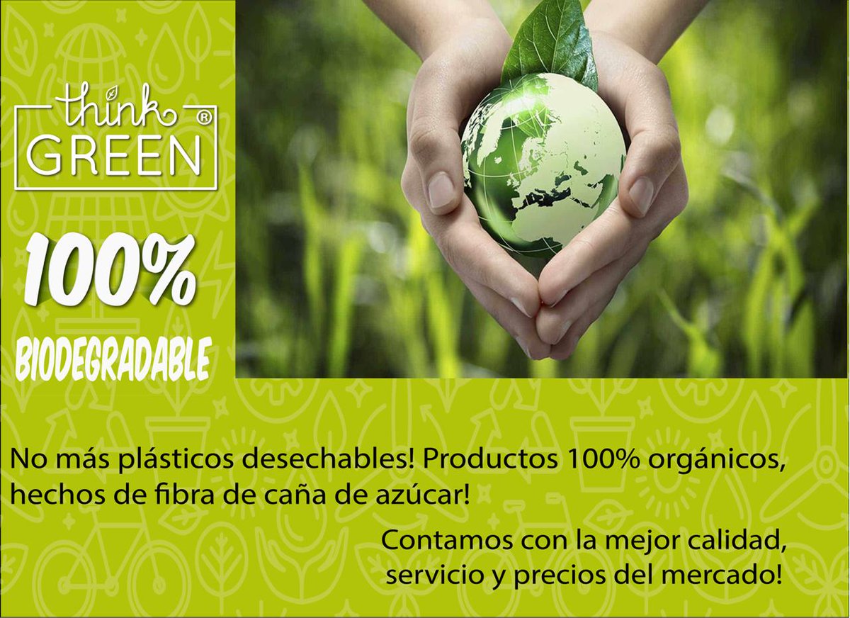 ecuador_green's tweet photo. Acabemos con el consumo de productos plásticos de un solo uso! Con Thinkgreen Ecuador consigues los mejores productos 100% biodegradables hechos con fibra de caña de azúcar! No te preocupes más por los desechos plásticos! ♻️🌎

📱 +593 99 603 5691
https://t.co/yI3p766EFx https://t.co/eijvREp8XD