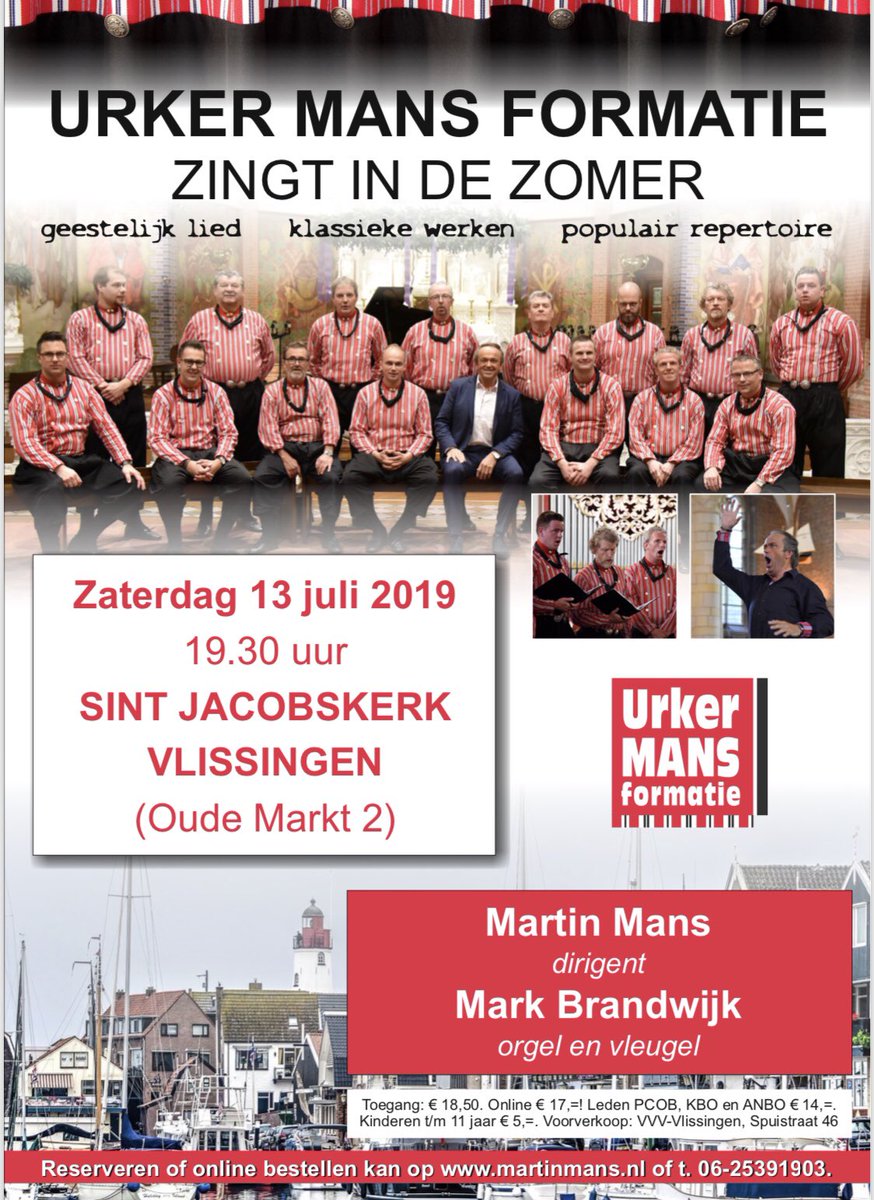 De Urker Mans Formatie geeft deze week 3 concerten. Tevens presentatie van de nieuwe CD “ZING”.
