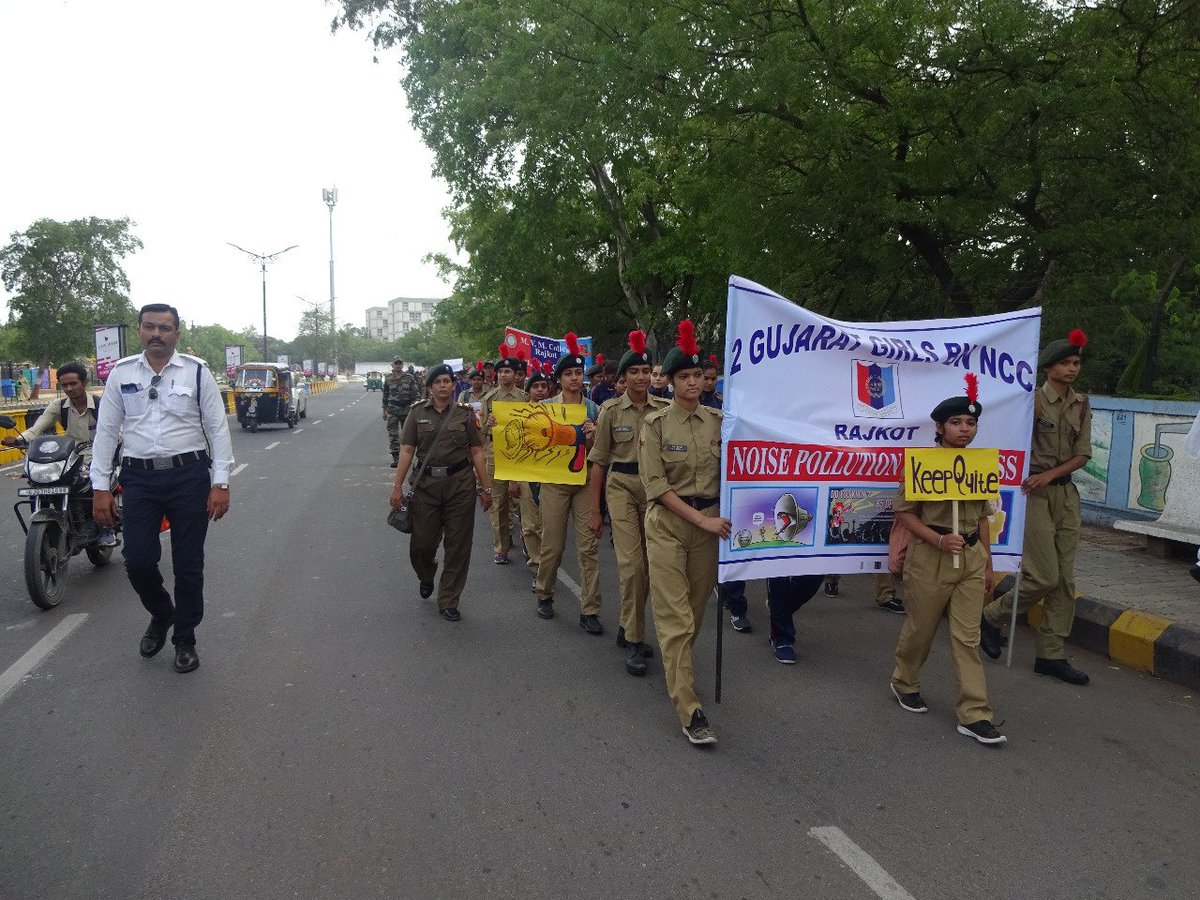 GirlsNcc's tweet photo. Anti noise pollution rallly conducted at Race Course Rajkot by 2 Gujarat Girls BN on 07 Jul 2019 https://t.co/Ohbd9mbFdP