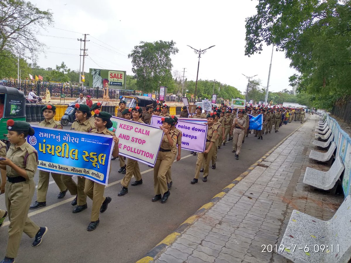 GirlsNcc's tweet photo. Anti noise pollution rallly conducted at Race Course Rajkot by 2 Gujarat Girls BN on 07 Jul 2019 https://t.co/Ohbd9mbFdP