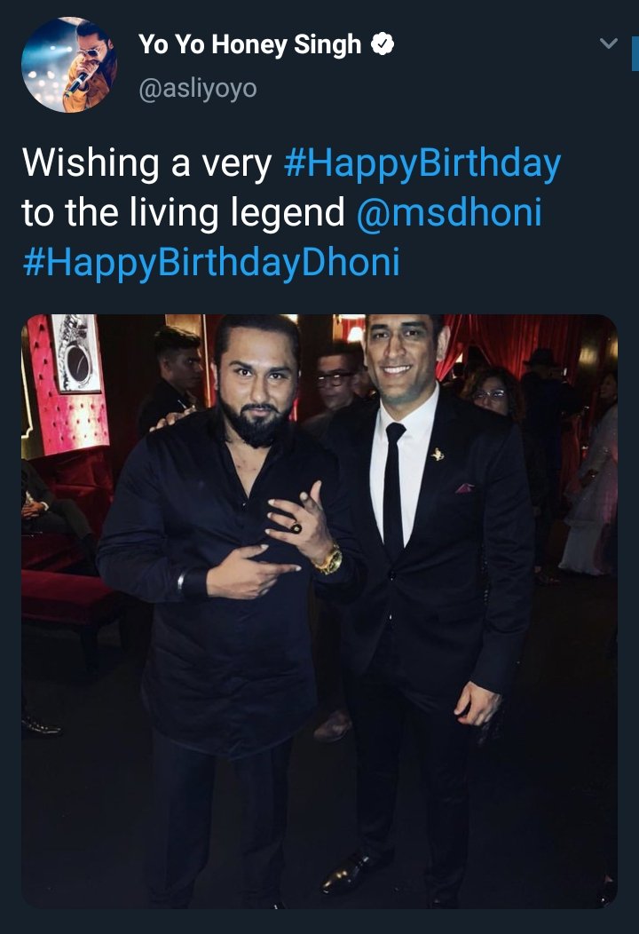 Yo Yo Honey Singh wishes!  #HappyBirthdayDhoni