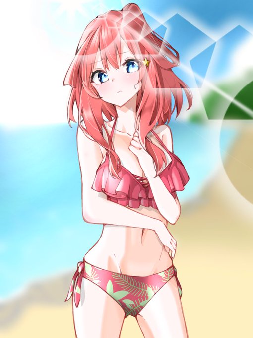 JunさんがTwitterに投稿した中野五月(五等分の花嫁)のイラスト。