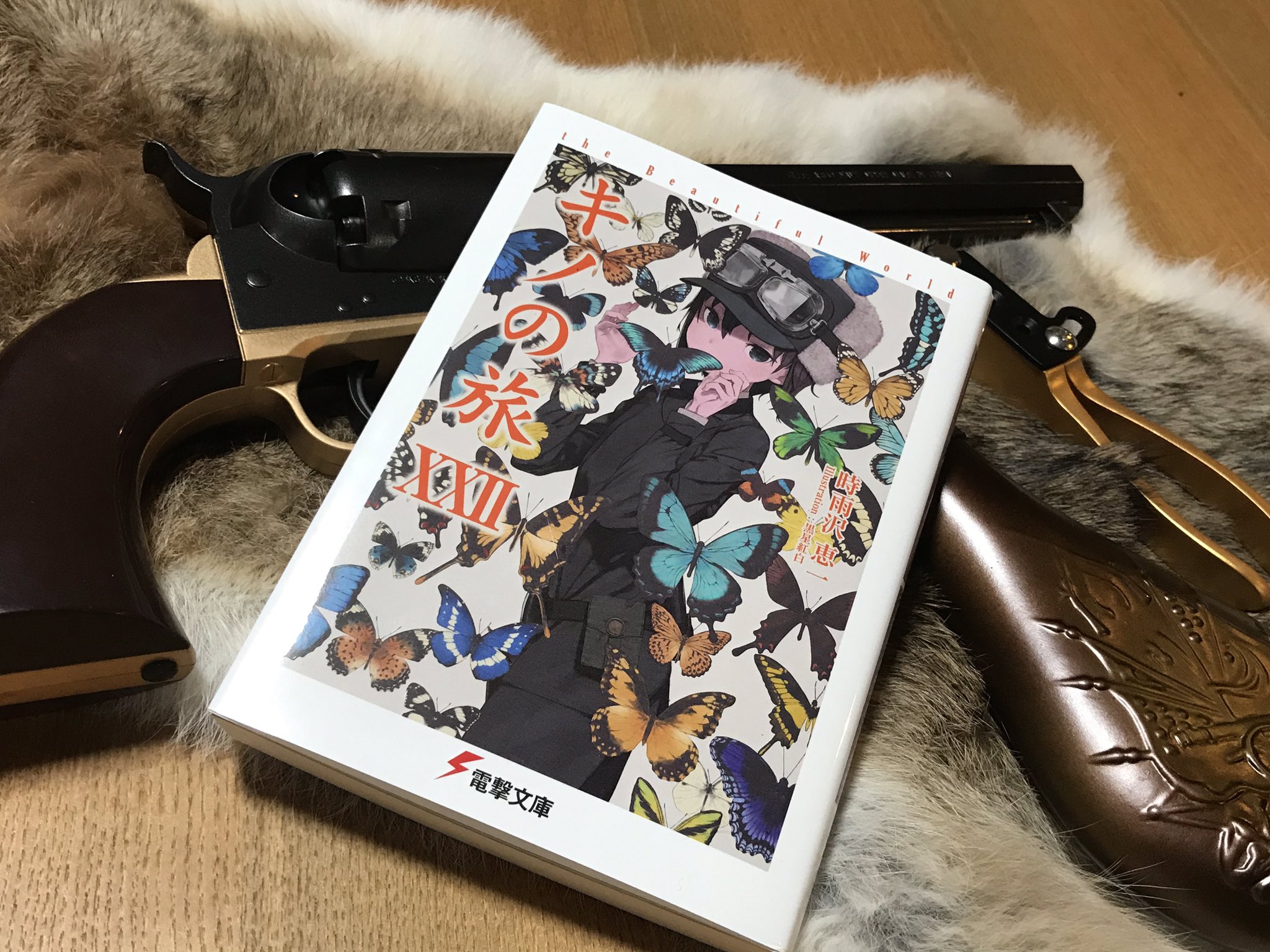 時雨沢恵一 ７月１０日発売 キノの旅 ２２巻 なお 後ろにあるカノンの水鉄砲やウサギの革や机は付属しません T Co U1bim9xygw Twitter