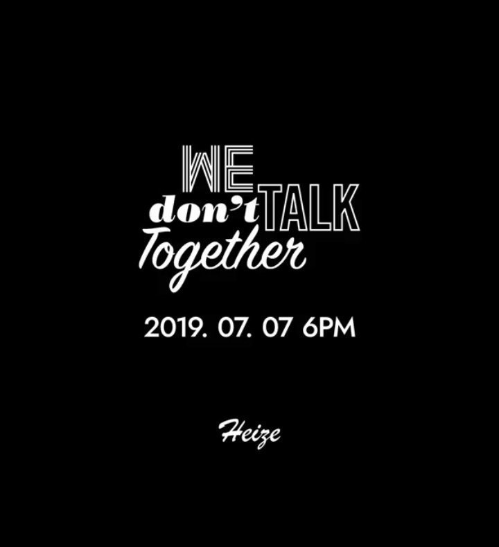 BTSMEXICOARMY's tweet photo. Faltan 3 horas para el lanzamiento de la canción #WeDontTalkTogether de Heize producida por Suga.

@BTS_twt
#SUGAxHeize
#BTS https://t.co/zgmGQIShS6