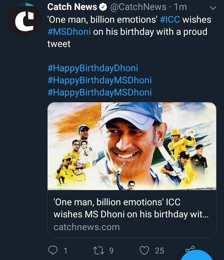 Catch news wishes!  #HappyBirthdayDhoni