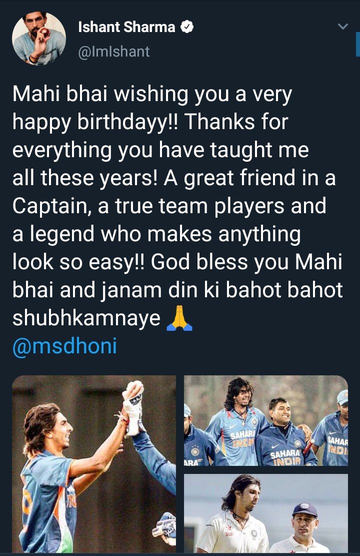 Ishant Sharma wishes!  #HappyBirthdayDhoni