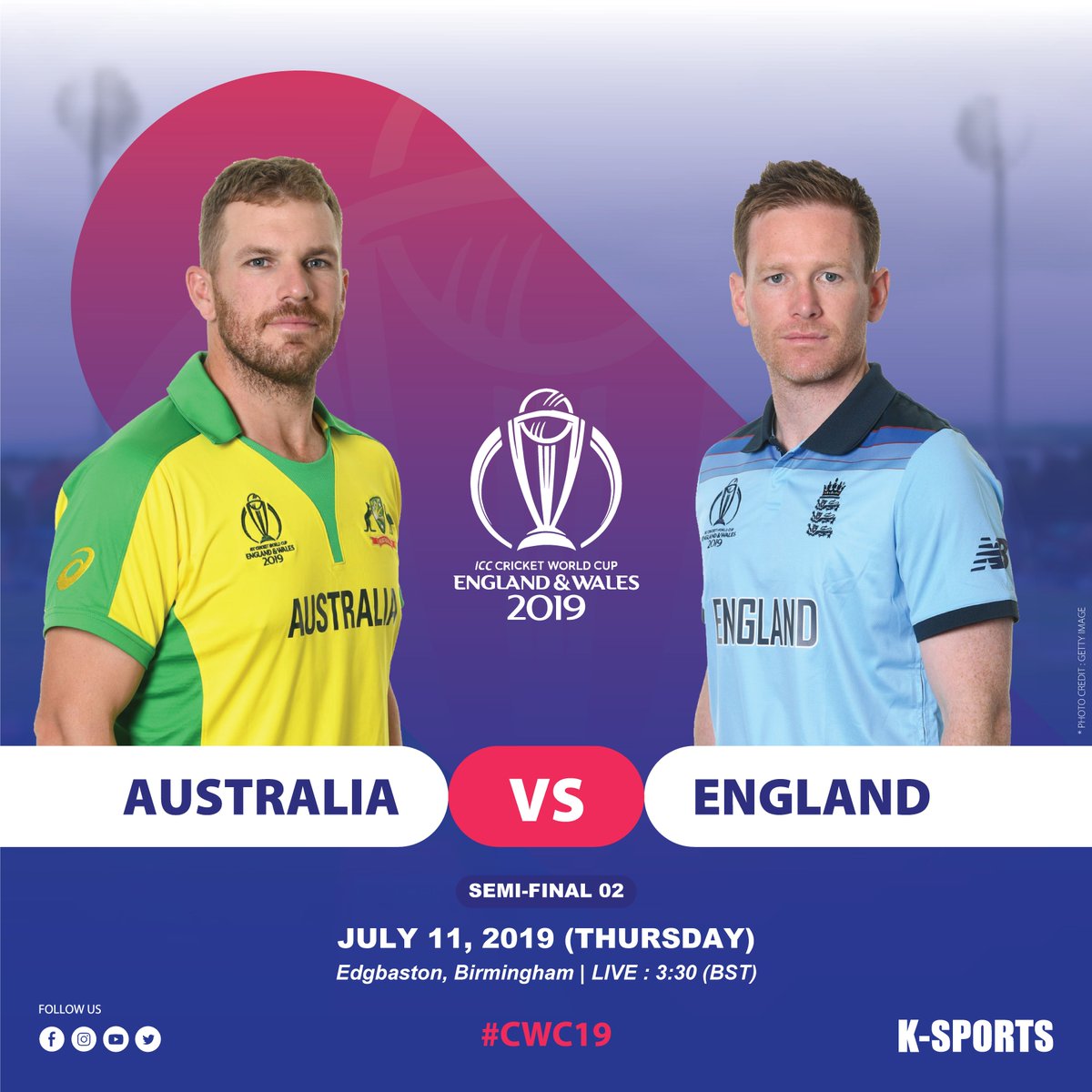 ksportsbd's tweet photo. ICC CRICKET WORLD CUP 2019
SEMI FINAL - 01 (TUESDAY) | INDIA vs NEW ZEALAND
SEMI FINAL - 02 (THURSDAY) | AUSTRALIA vs ENGLAND
LIVE : Star Sports, Gazi TV, Maasranga & BTV
#cwc19 #ksports #ksportsbd #indvnz #nzvind #engvaus #ausveng #semifinal #cwc19semifinal https://t.co/GPaLBQxKlF