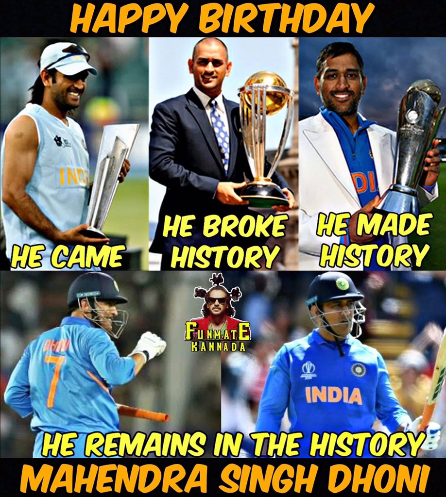 MdAamirAlam16's tweet photo. Happy birthday legend @msdhoni.
#kingofrecords
#CaptainCool  #Acomplete cricketer. https://t.co/kapR8VM8pg