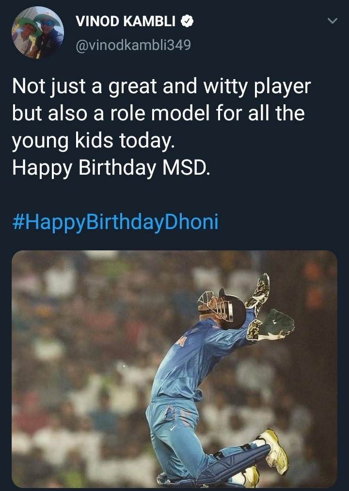Vinod Kambli wishes!  #HappyBirthdayDhoni