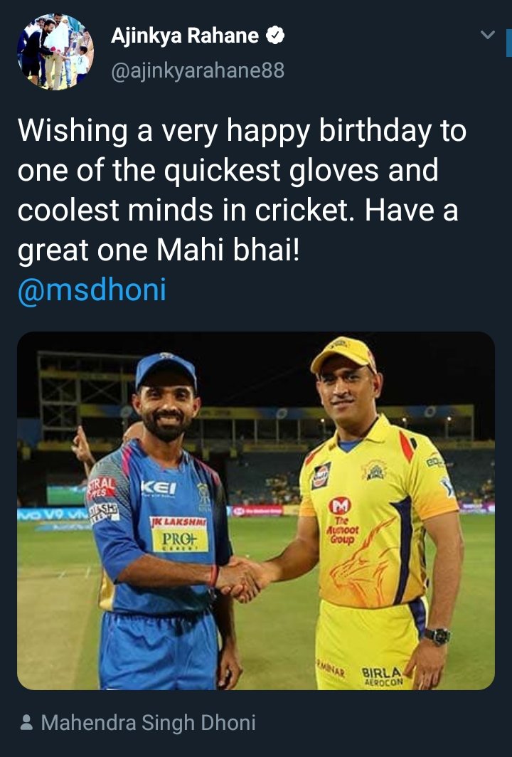 Ajinkya Rahane wishes!  #HappyBirthdayDhoni