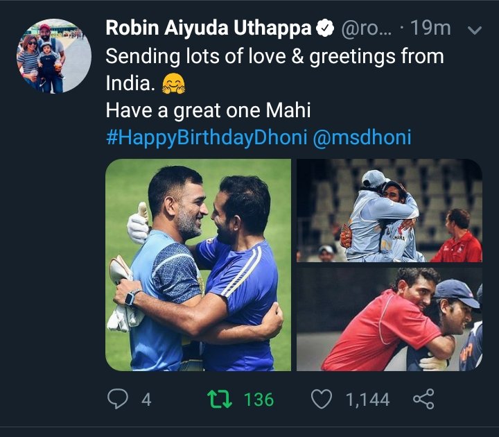 Robin Uthappa wishes!!  #HappyBirthdayDhoni