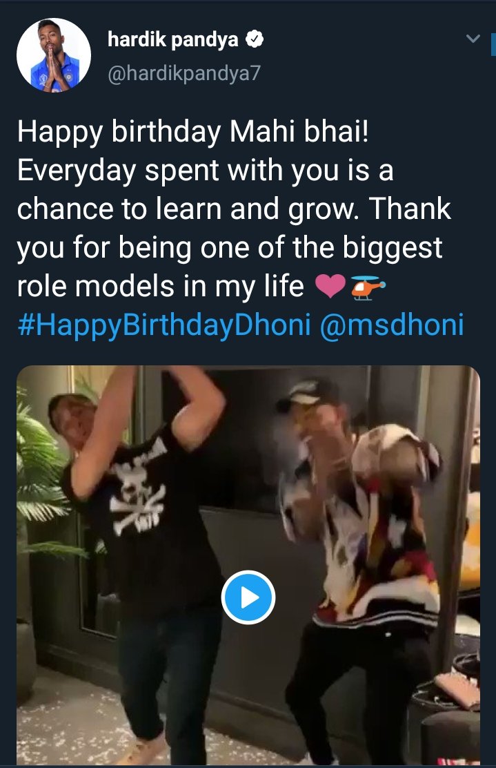 Hardik Pandya wishes!  #HappyBirthdayDhoni