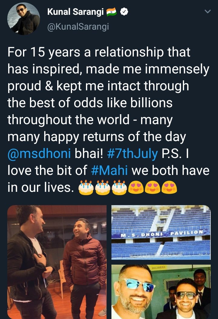 Kunal Sarangi wishes!  #HappyBirthdayDhoni