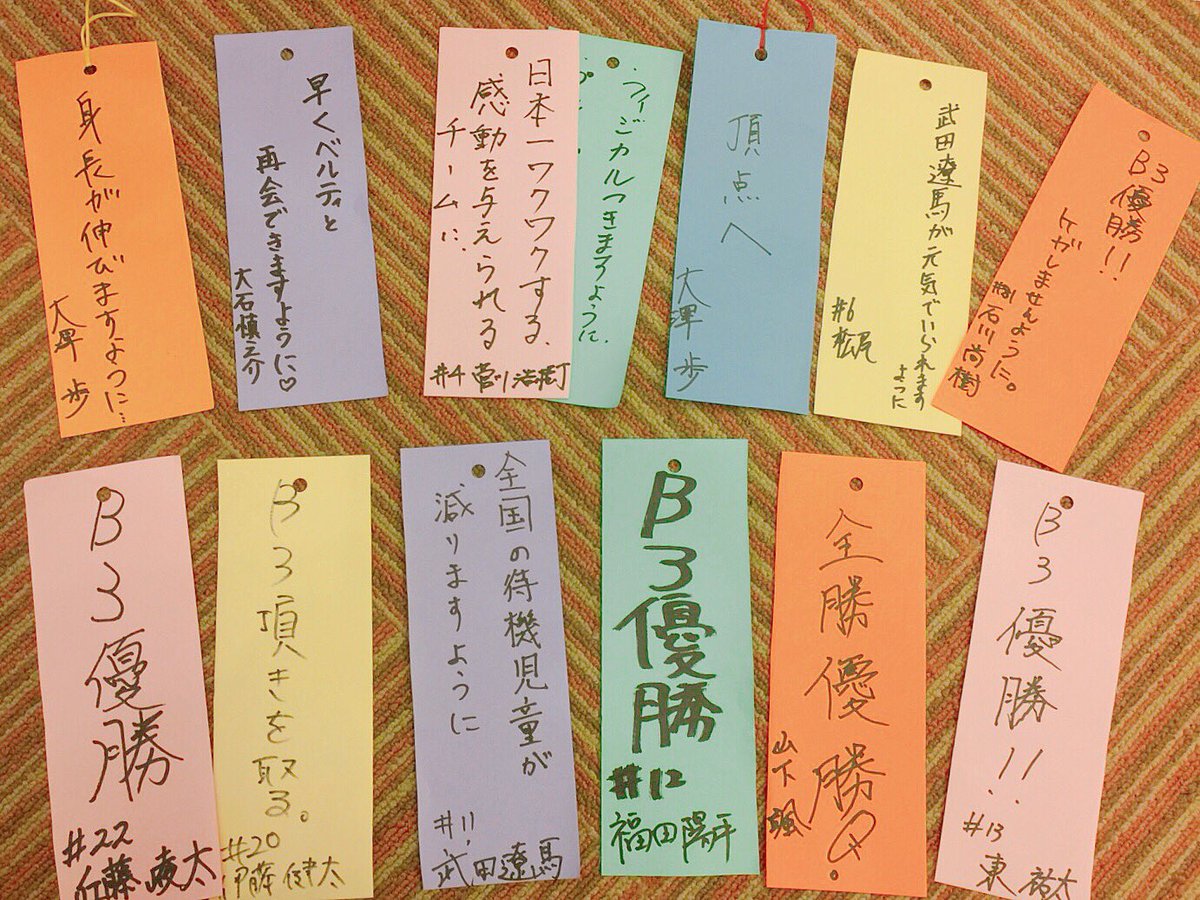 ট ইট র ベルテックス静岡 公式 今日清水では七夕祭りをやってましたね スタッフもクリニック終わりに立ち寄ってみました そして 選手たちにも短冊に願い事を書いてもらいました 優勝 に紛れて何名か愛くるしい願いを書いてる選手
