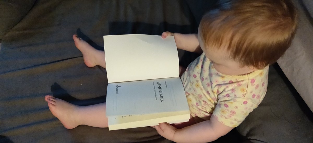 BagelwithaK's tweet image. Just chilling on the dog bed, reading #Elementaria (upside-down...) Happy Sunday! #orffschulwerk @AOSA1968