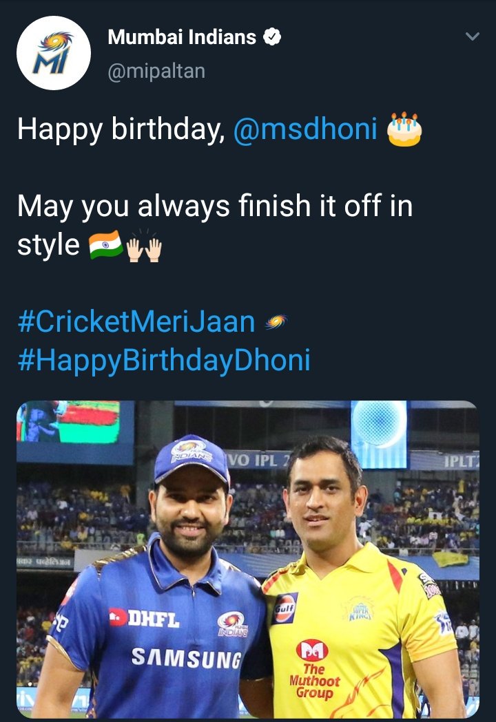 MI wishes!  #HappyBirthdayDhoni