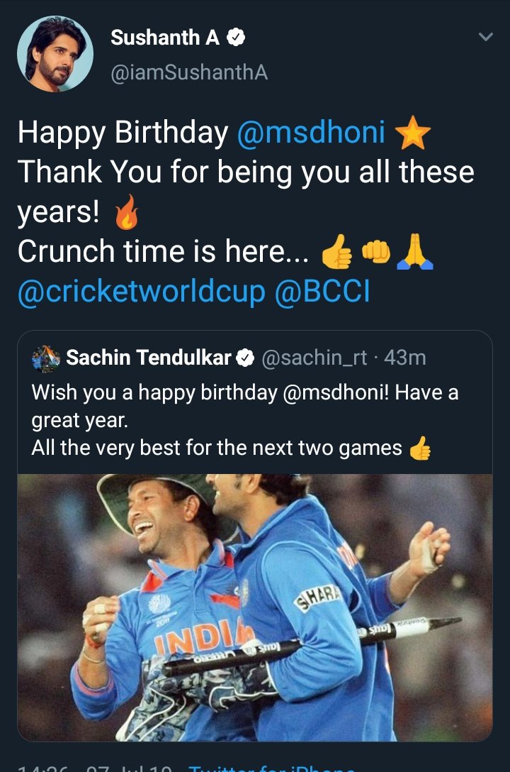 Sushanth wishes!  #HappyBirthdayDhoni