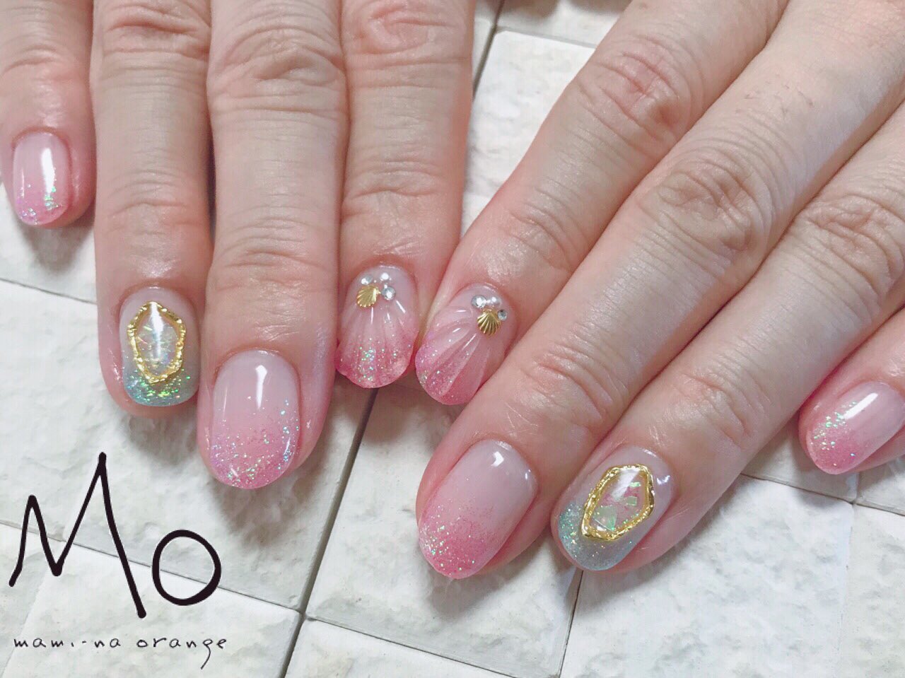 マミーナオレンジ Paragel パラポリッシュ ジェルネイル 駅近ネイルサロン Nailsalon ネイルサロン 錦糸町 錦糸町 錦糸町ネイル ネイルサロン錦糸町 定額ネイル 定額デザイン ジェルネイル ネイル Nail Nails 夏ネイル ラメグラデーション