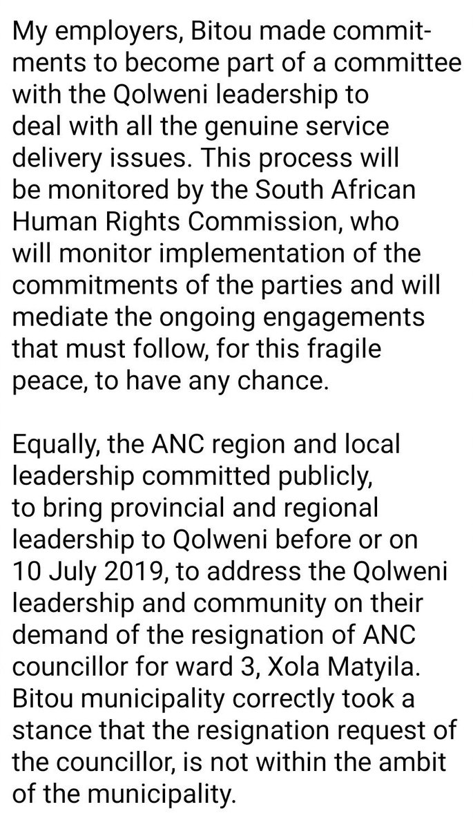 MrCow_man's tweet photo. [OPEN LETTER] 1/2

In his personal capacity, Bitou Municipal S/P, Manfred Van Rooyen pens an open letter to the ANC's Regional &amp; Provincial leaders "to give leadership, something that are (is) generally so sadly lacking in our country..." after this week's #PlettProtest
#sabcnews https://t.co/LJdQvKjsx2