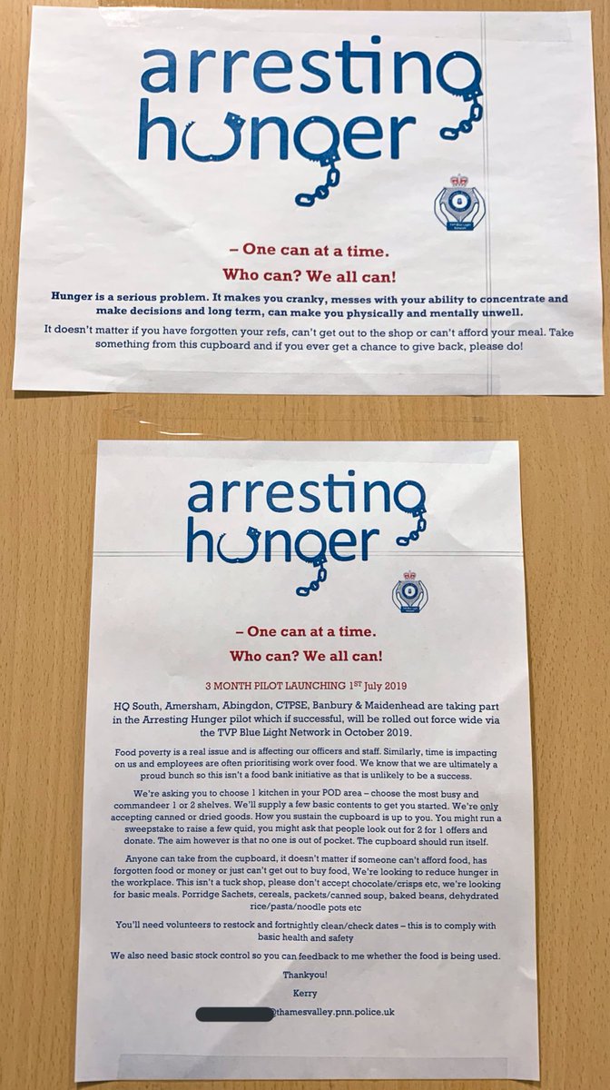 It is these gestures that make me so proud to work for the Police! How often do you forget your lunch? Work through dinner? Don’t! #arresthunger #arrestinghunger #bluelightchampions #thamesvalleypolice