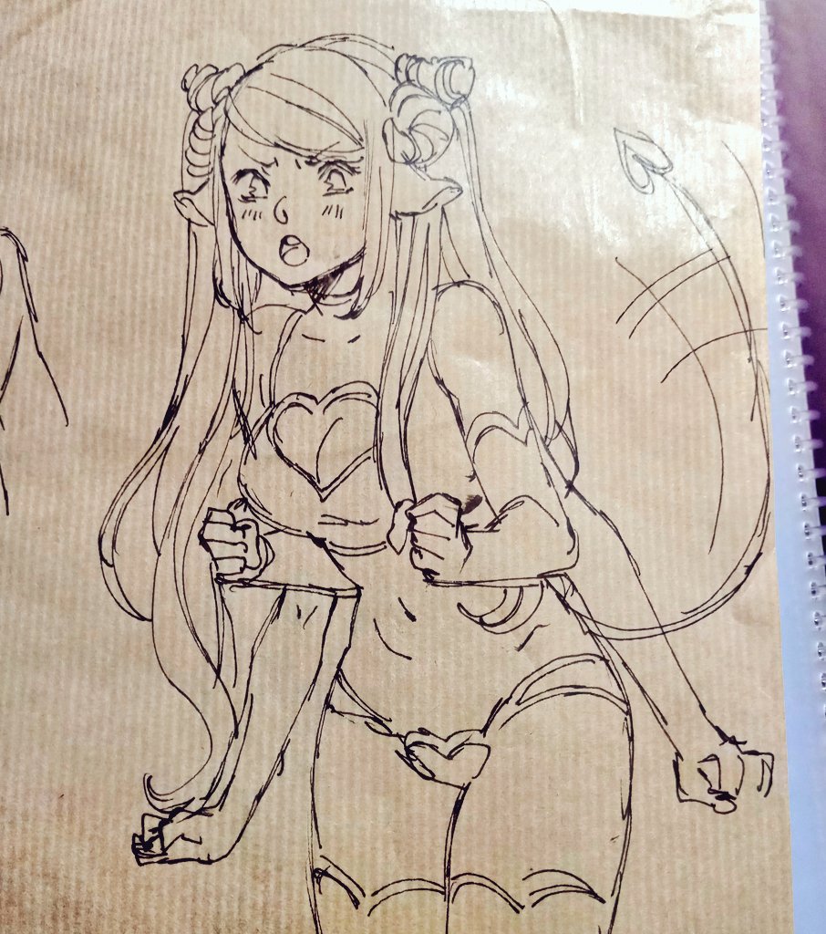 A very angry Soleil sketch in an actual paper envelope 