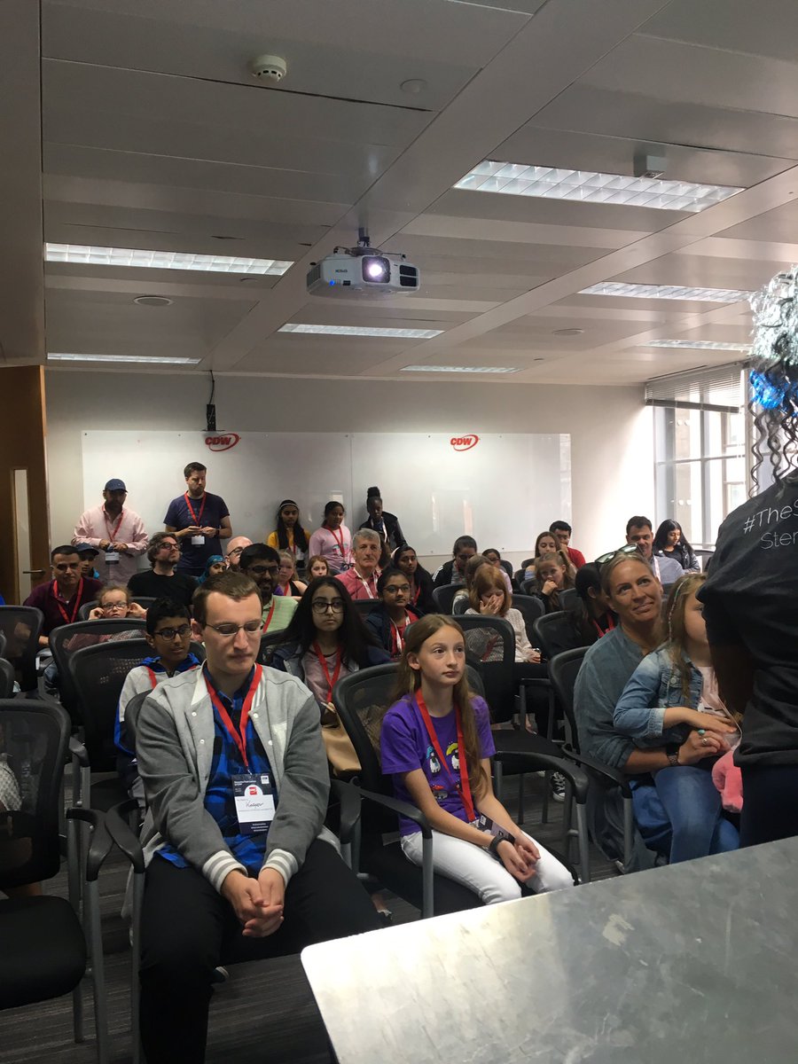 Stemettes's tweet photo. We’re back! Day 2 has officially kicked off and we’re so excited for demo day 😱 @CDW_UK #CDWstemettes #girlsinSTEM https://t.co/rZlo1iMG63