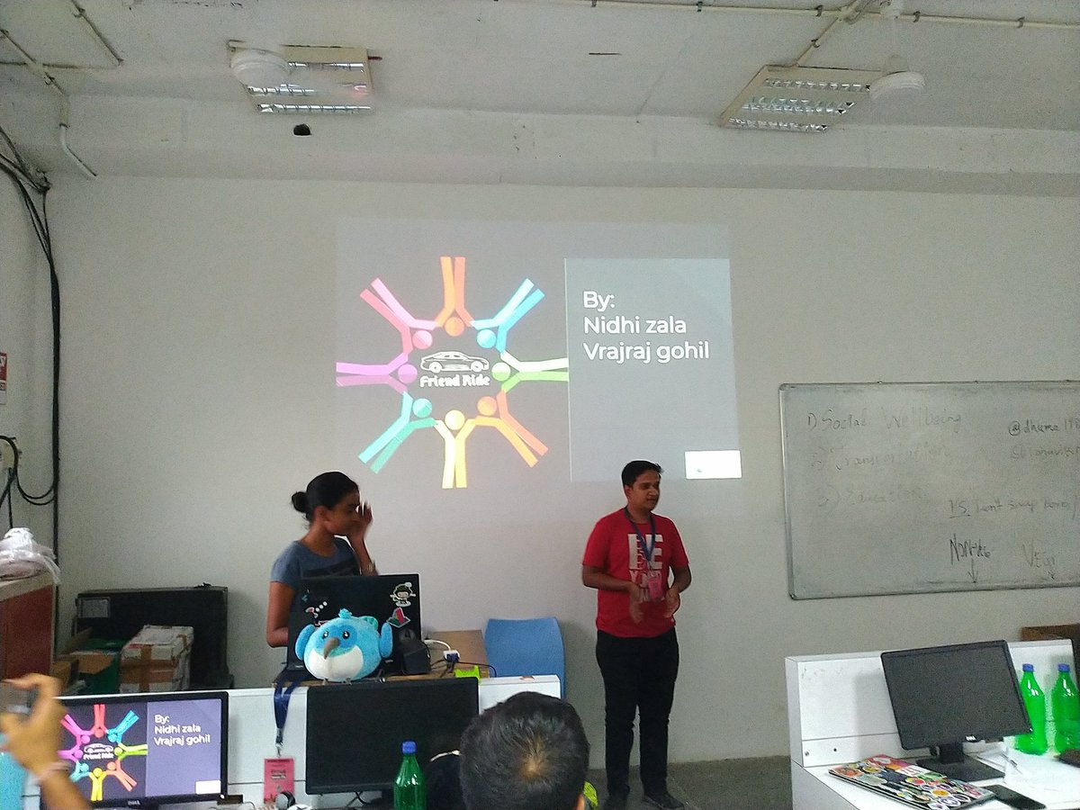 fluttervadodara's tweet image. Team Techyoungs presenting their idea Friend Ride about how your friends can help you get a ride in their city.
#flutterbootcamp19 #flutterbootcampvadodara