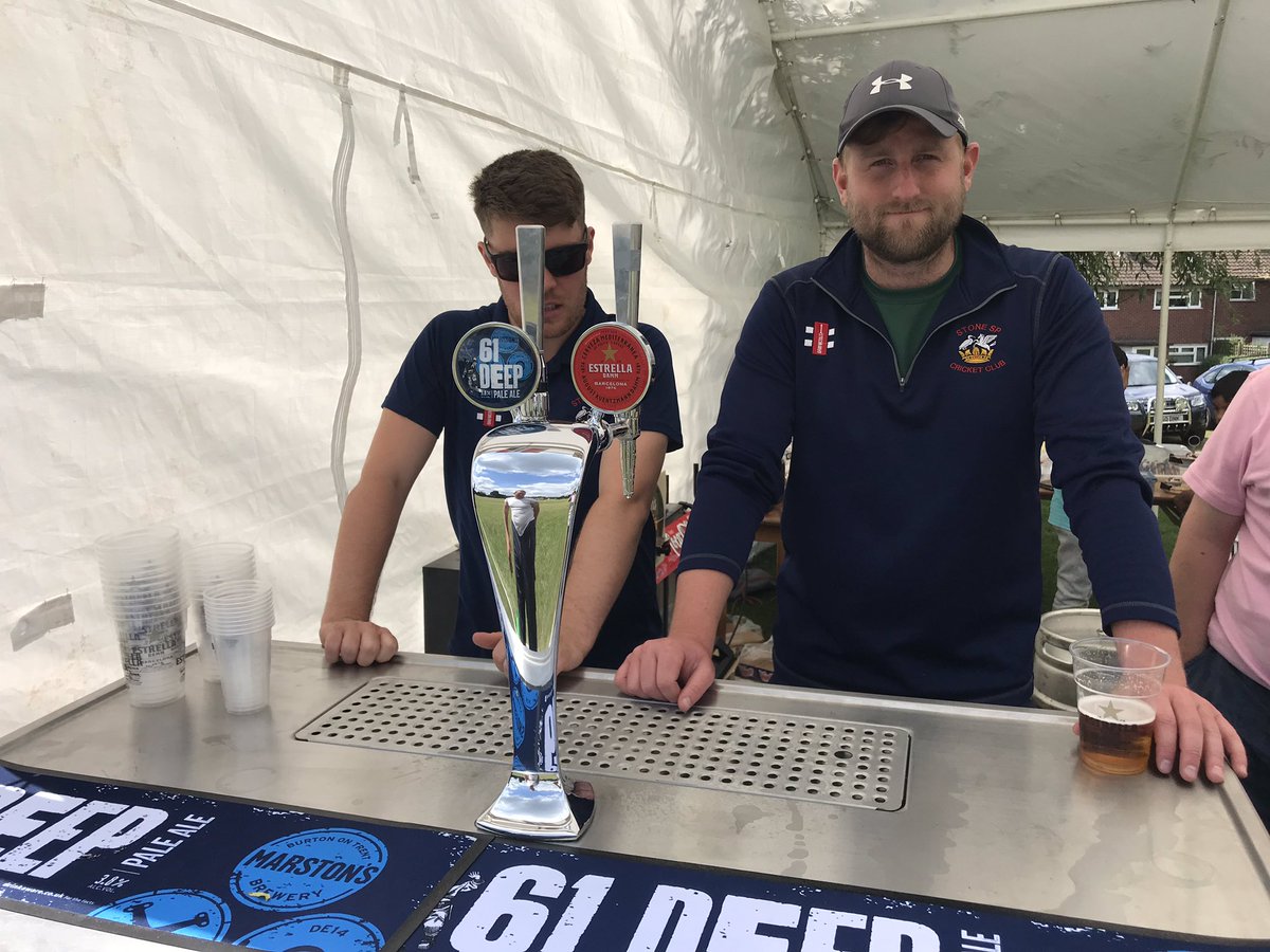 Kappture's tweet photo. Pleased to see the new @MarstonsBrewery #61deep #EventBar in full swing this afternoon @StoneSPCC Ladies Softball Tournament offering Crackin #ColdBeers with #Contactless #Payments  #happybarman @GeorgeeHawbrook https://t.co/tS9FziVLrh
