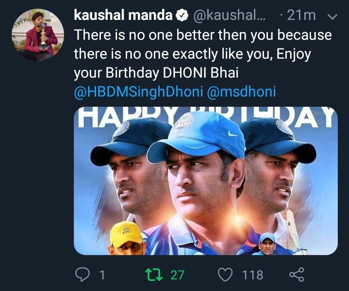 Kaushal anna wishes!  #HappyBirthdayDhoni