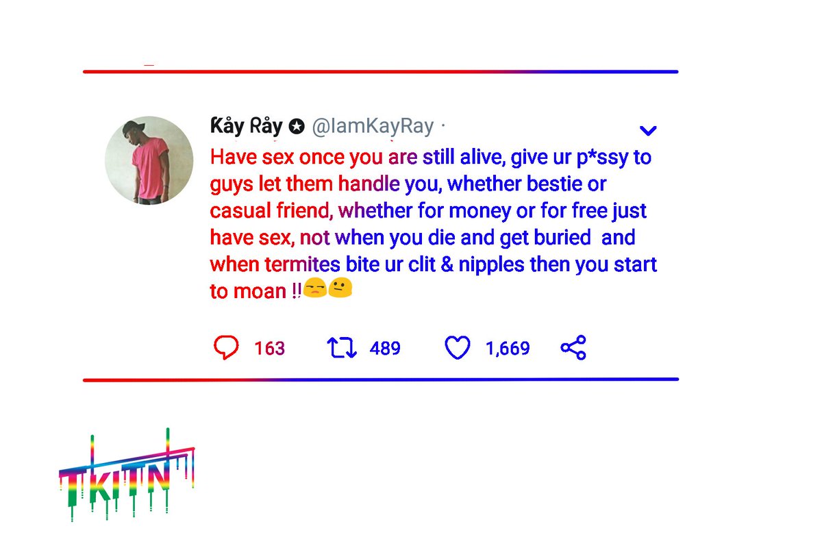 10Over10Tweets's tweet photo. ~A wise man finally dropped a free a advice for ladies😂😂😂
~It ain't clearer than that sister😋
~Just have sex🤣
~Meet @IamKayRay 
#JusticeForEthic 
#SundayThoughts https://t.co/UlSj6hPqH1
