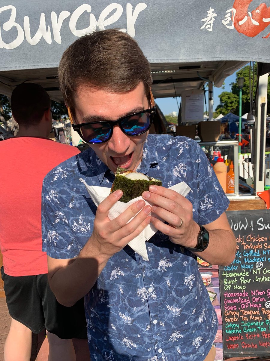 Ben Rerden (@nerdyrerdy) on Twitter photo Great way to start the first day of #conasta68 in Darwin with a crocodile sushi burger with <a href="/Genevieve_Echo/">Genevieve Firmer</a> and <a href="/Rachel_Hops/">Rachel Paterson</a>. Pumped for a great week ahead! Great way to start the first day of #conasta68 in Darwin with a crocodile sushi burger with <a href="/Genevieve_Echo/">Genevieve Firmer</a> and <a href="/Rachel_Hops/">Rachel Paterson</a>. Pumped for a great week ahead!