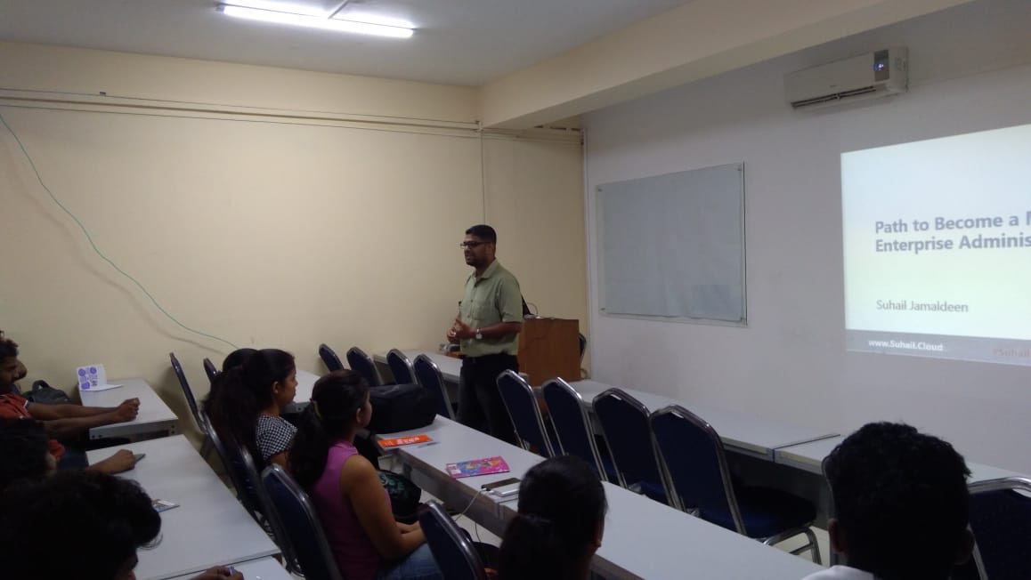 SuhailCloud's tweet image. While delivering session on “Path to become a #Microsoft365 Enterprise Administrator” at #WinSys yesterday. #SuhailCloud #SuhailJamaldeen