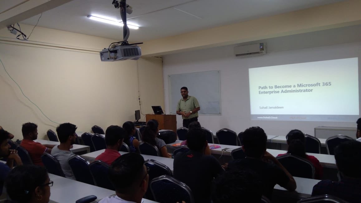 SuhailCloud's tweet image. While delivering session on “Path to become a #Microsoft365 Enterprise Administrator” at #WinSys yesterday. #SuhailCloud #SuhailJamaldeen