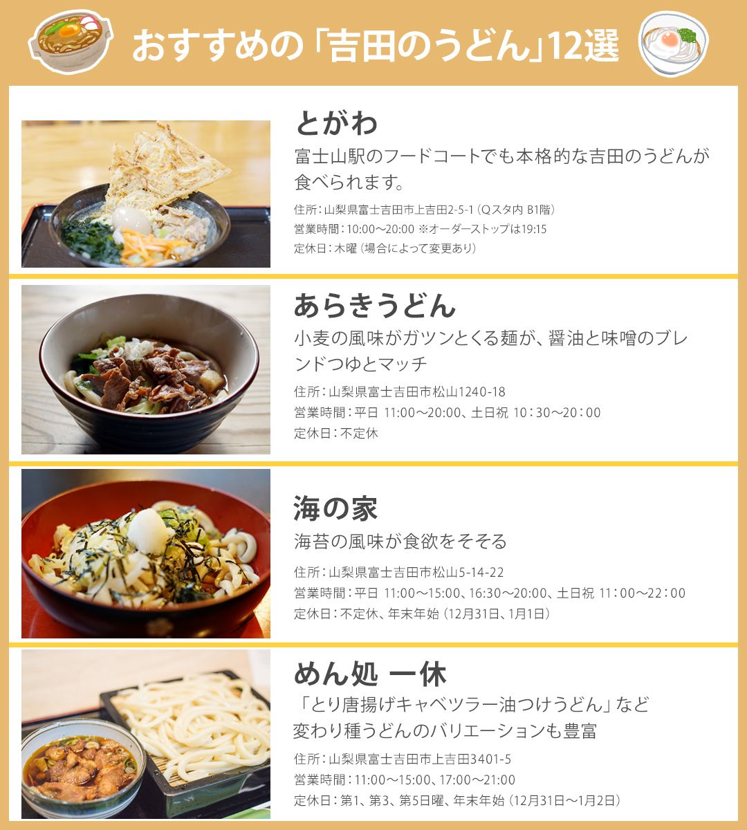 Spot おでかけ体験型メディア 山梨県富士吉田市の名物 吉田のうどん のおすすめ店をまとめました 富士山や河口湖を観光の お供に吉田のうどんの圧倒的なコシを堪能してみてはいかがでしょうか