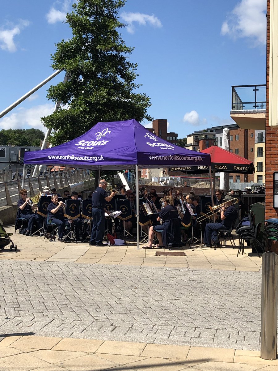 Clipboard_Phil's tweet photo. Today @norfolkscouts @1stnorwichducks are joined by @TaverhamBand. Come and enjoy the sunshine, music and activities. #livemusic #activities #allfree #ns https://t.co/IdaGslPoX5