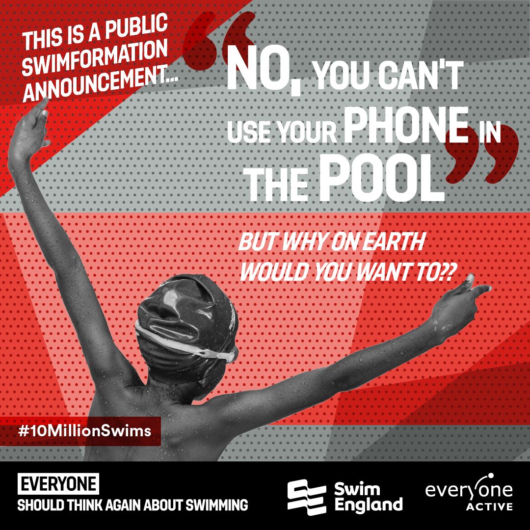 EveryoneActive's tweet image. MYTH: I can't use my phone when swimming.

Well, actually, that one IS true. ✔️ But what's wrong with that? Swimming is one of the few activities that forces you to take a break from your phone and other modern-day stresses! Get more #Swimformation at bit.ly/SwimFormation