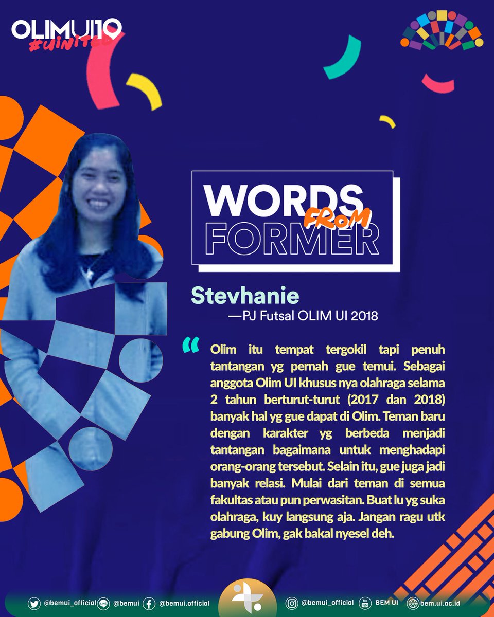 [H-1 PENUTUPAN PEREKRUTAN TERBUKA PENANGGUNG JAWAB OLAHRAGA OLIM UI 2019!]

Halo, UI!

Tersisa satu hari lagi menuju berakhirnya periode pendaftaran Penanggung Jawab Olahraga Olim UI 2019! Pastikan dirimu telah mendaftar pada tautan berikut: bemui.id/OPRECBPHOROLIM…

#OlimUI2019