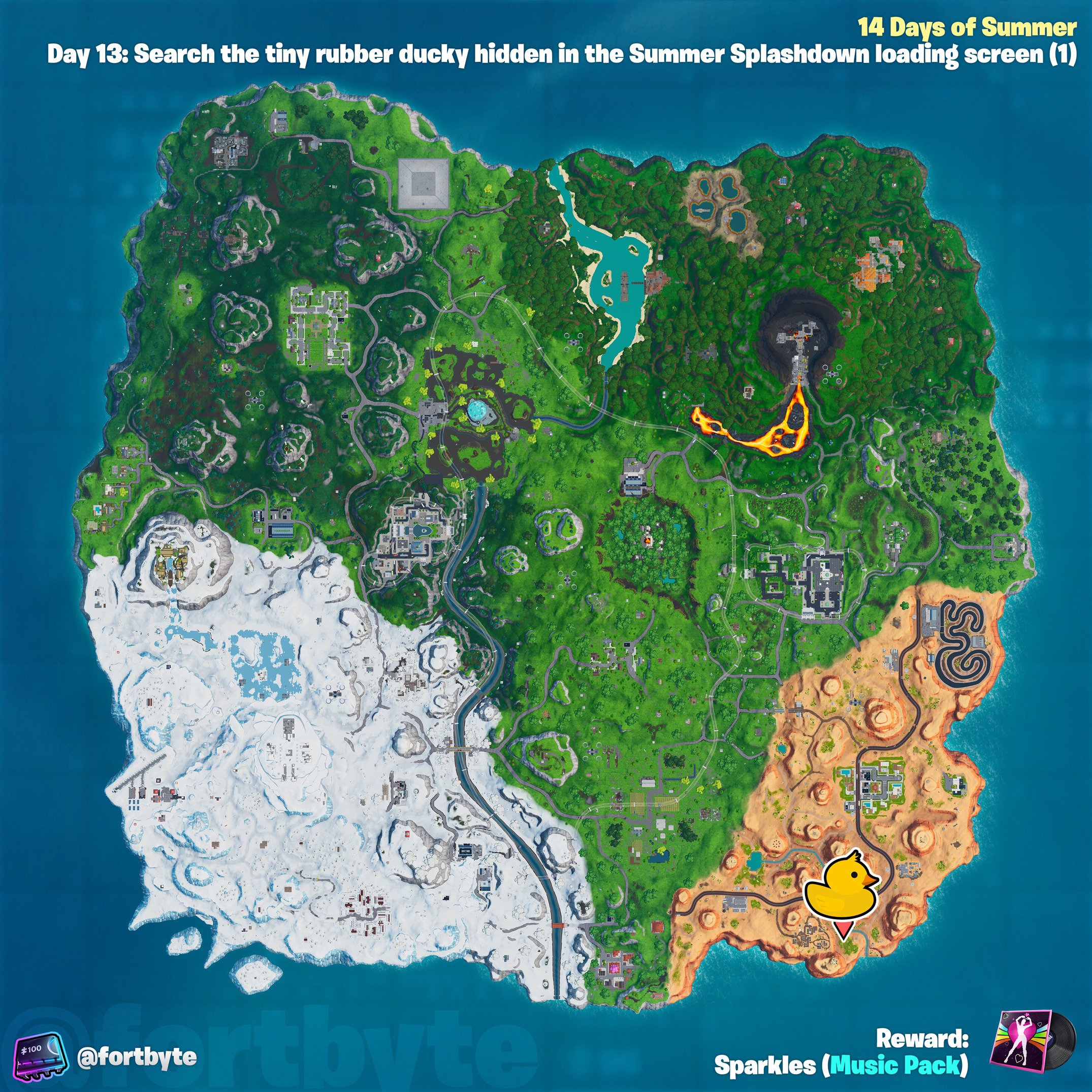 Fortnite News A Twitter Here S Where To Find The Tiny Rubber Ducky For Day 13 Of Fortnite S 14 Days Of Summer Event T Co 0wsvk8tnk4 T Co 0djnfhgcak Twitter