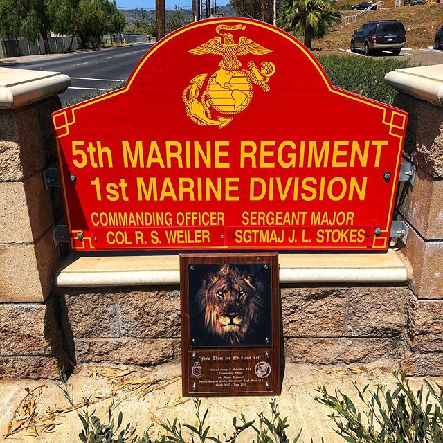 A new line of plaques being introduced: color printing on plexiglass standoff. 
#5thmarines #5marreg #5thmarineregiment #fightingfifth #1stmarinedivision #1mardiv #bluediamond #usmc #usmarines #marines #usmarinecorps #marinecorps