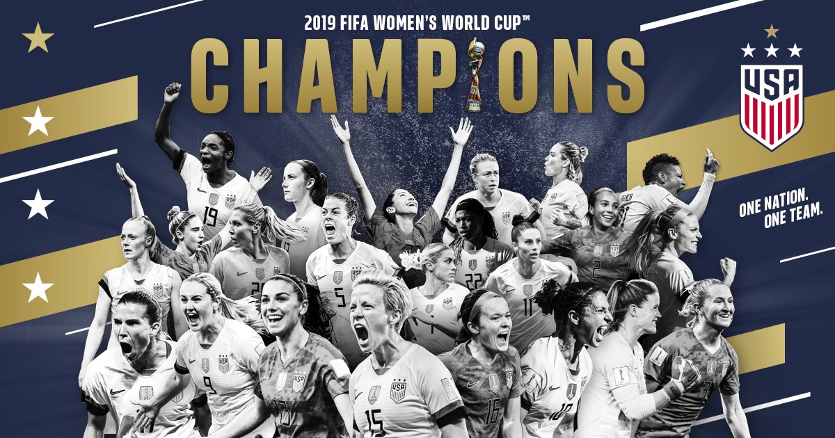 USAinKSA's tweet image. Congratulations to the U.S. Women’s National Team @USWNT! What a victory for the #USA  at the #WorldCupFinal. Great tournament and a great team!  #OneNationOneTeam  #FIFAWWC #USANED