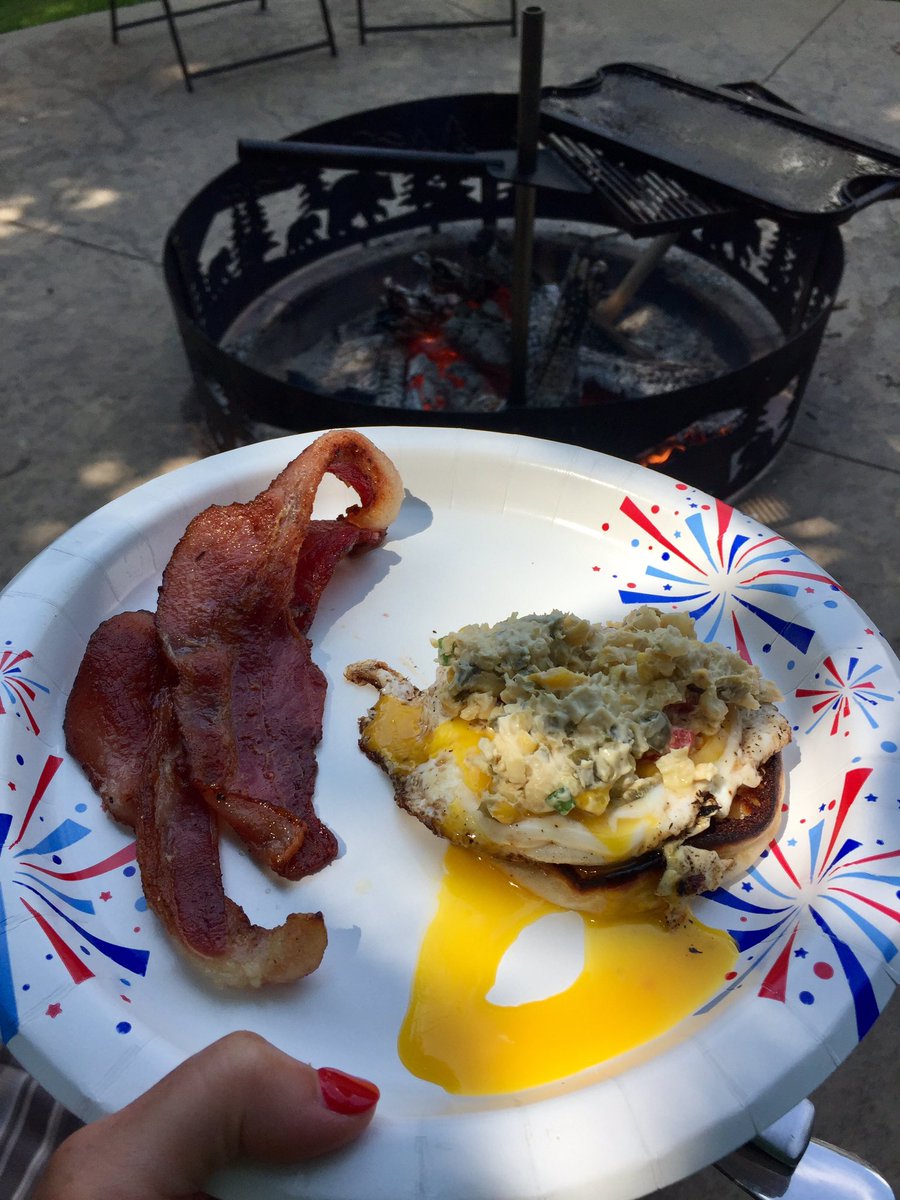 shantweets17's tweet photo. @trishayearwood We loved making your Creamy Corn and Chile Dip last night and then topping our eggs and bacon over the fire this morning! 🔥 https://t.co/GEXPUAcsx3