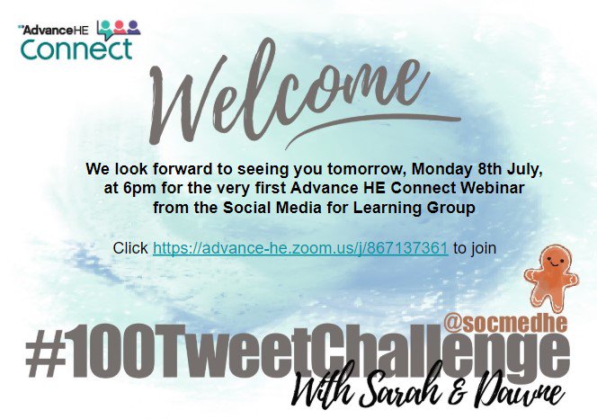 SocMedHE's tweet photo. Not long now! The first group to be awarded an #AdvanceHEConnect grant by @AdvanceHE to host an event. Please join us for the #100TweetChallenge Follow: https://t.co/AzwU2XcOne to join @belld17 @Sarah__wright1 https://t.co/3Lxkp0kJ9T