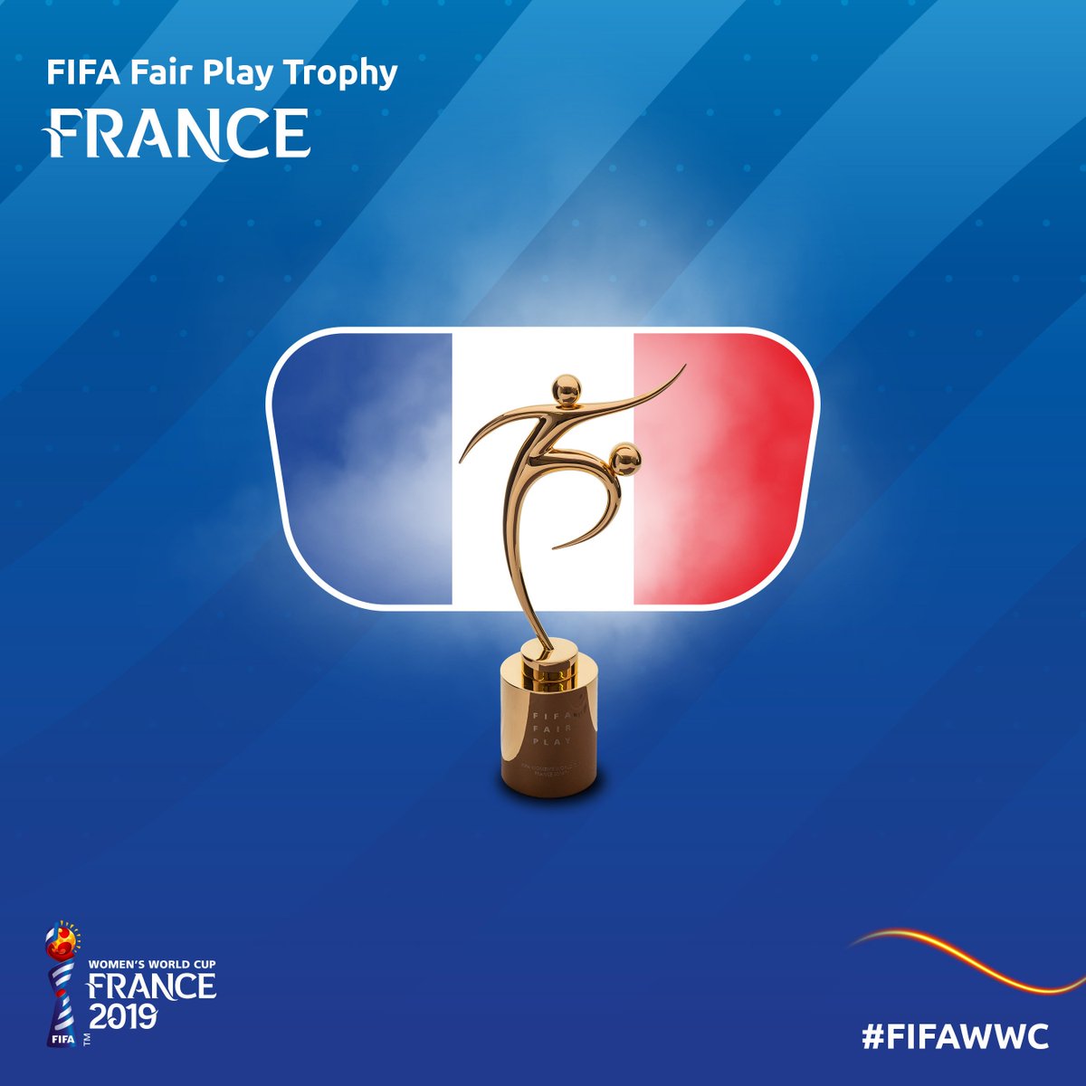 WorldCupLite's tweet photo. Women's World Cup
#France2019

FIFA Fair Play Award: 
 
🥇 France - #FRA

#FIFAWWC #FifaWWC2019 #DareToShine
#FRA #KOR #NOR #NGA
#GER #CHN #ESP #RSA
#AUS #ITA #BRA #JAM
#ENG #SCO #ARG #JPN
#CAN #CMR #NZL #NED
#USA #THA #CHI #SWE https://t.co/U2kbHrqIxe
